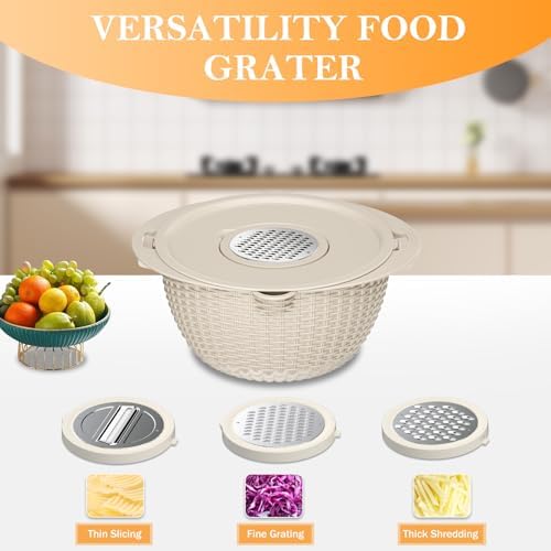 4-1 Colander with Bowl Set, Food Strainers and Colanders, Fruit Washing Bowl - Image 2