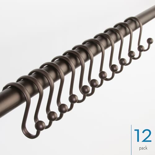 iDesign Metal Shower Curtain Hooks, The Axis Collection – Set of 12 - Image 2