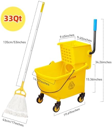 33 Qt Commercial Mop Bucket, - Image 2