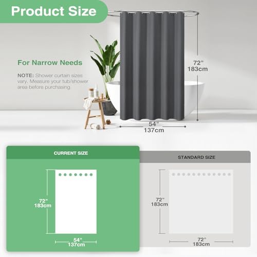 Dynamene Stall Waffle Shower Curtain 256 GSM Heavy 54"x72" Charcoal Grey - Image 3