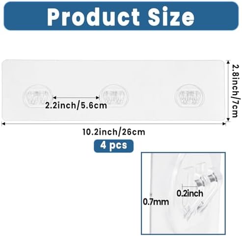 4 Pack Shower Caddy Adhesive Replacement, Shower Shelf Strong Adhesive Hooks - Image 2