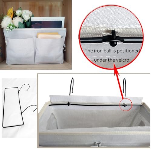 SMALL GOAL Bedside Caddy, Bedside Hanging Storage Organizer - Image 2