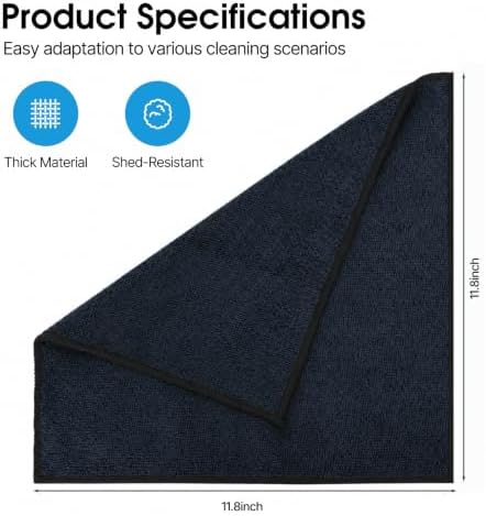 QYL Microfiber Cleaning Cloth, 12 Pack Cleaning Rags, Cleaning Towels - Image 2