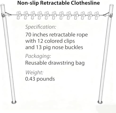 Portable Clothesline Retractable - Image 3