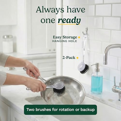 Cuisinart Dish Brush with Handle, 2 Pack, Firm Bristles - Image 6