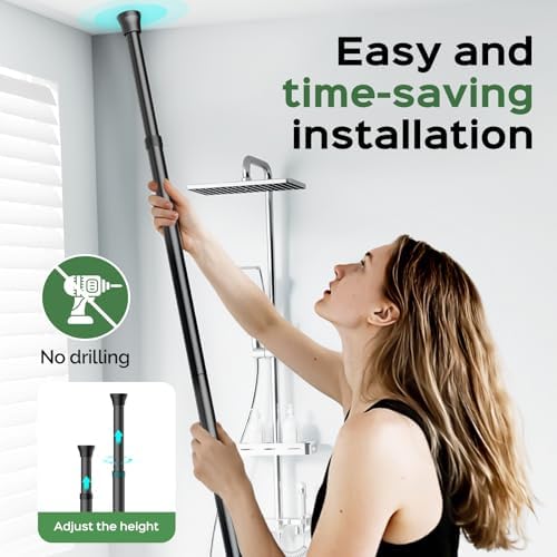 HAMITOR Shower Caddy Tension Pole: Rustproof Quick Install Standing Corner - Image 5