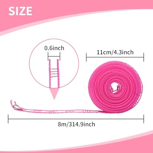 Windproof Travel Clothesline 2pcs, 16m Plastic Portable Washing Line Travel - Image 6