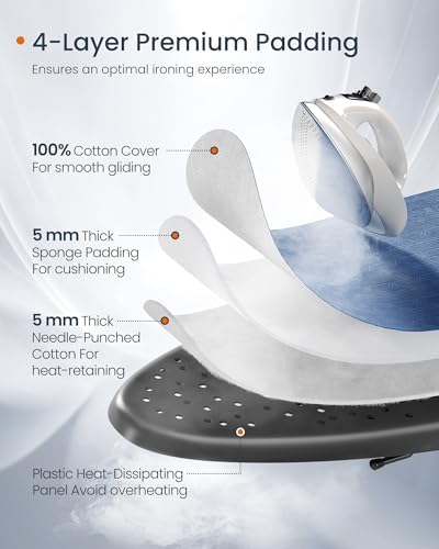 SONGMICS Ironing Board, with Iron Rest, 43 x 13 Inches - Image 5