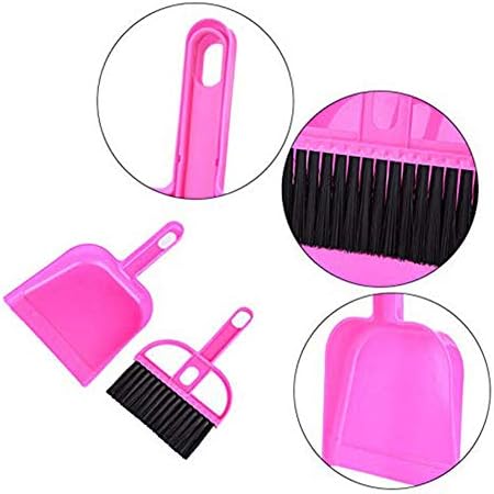 SEIS 3 Pack Hamster Mini Dustpan and Broom Set Guinea Pig Classical Besom - Image 2