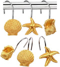 Seashell Shower Curtain Hooks 12pcs Beach Shower Curtain Rings Bath Shower by CJKDXDH