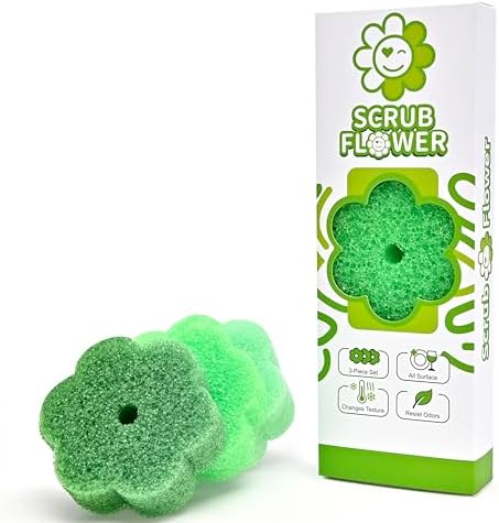 Scrub Flower Temperature Sensitive Sponges, Garden Mint by DrWOW