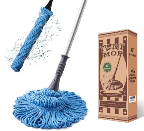 Eyliden Mop with 2 Reusable Microfiber Heads, Easy Wringing Twist Mop by Eyliden
