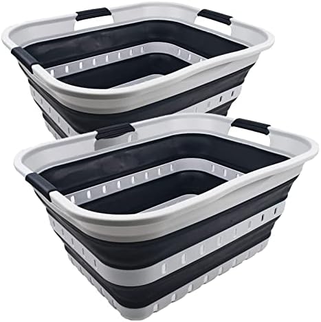 SAMMART 42L Collapsible Plastic Laundry Basket by SAMMART