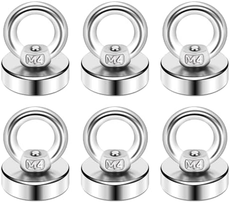 DIYMAG Magnetic Hooks with Countersunk Hole Eyebolt 40LBS 6 Pack by DIYMAG