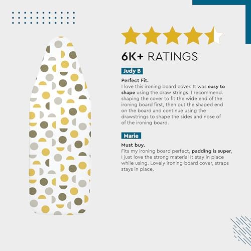 Encasa XO Ironing Board Cover and Pad, Thick Felt 49"x18" - Image 5