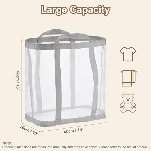 uxcell Collapsible Laundry Basket, Mesh Hamper - Image 2