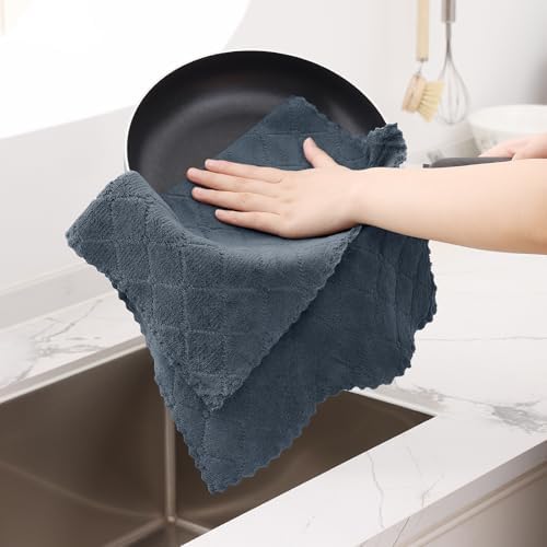 Homaxy 12 Pack Super Soft Absorbent Dish Towels, Dark Grey - Image 4
