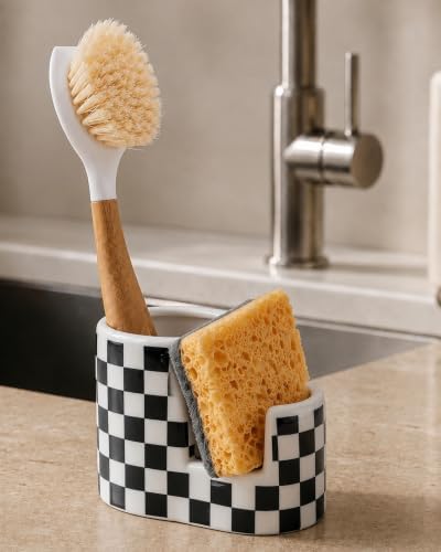 Ceramic Sponge & Brush Holder for Kitchen Sink by PREELELIVING