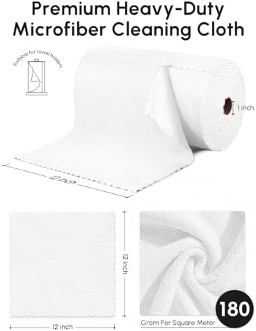 Microfiber Cleaning Cloths Roll 225 Pack 12x12 Inch Lint Free - Image 3