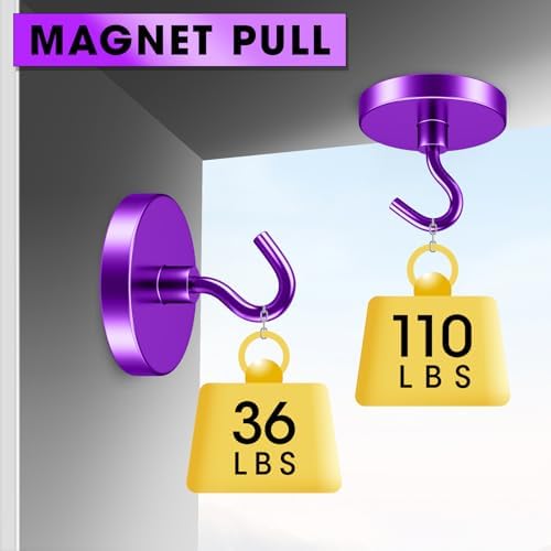 VNDUEEY Heavy Duty Magnetic Hooks, 110 Lbs Strong Magnets - Image 3
