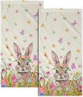 Cute Bunny Hand Towels for Bathroom 14"x28" Set of 2 Happy Easter Rabbit by Granbey