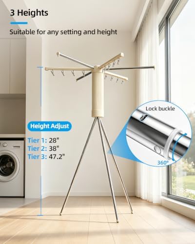Foldable Tripod Clothes Drying Rack - Image 4