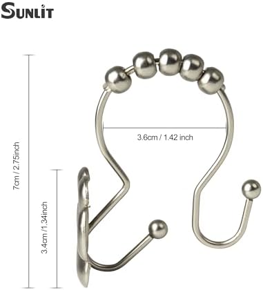 Sunlit Fashion Design Cute Paw Print Polished Double Shower Curtain Hooks - Image 2