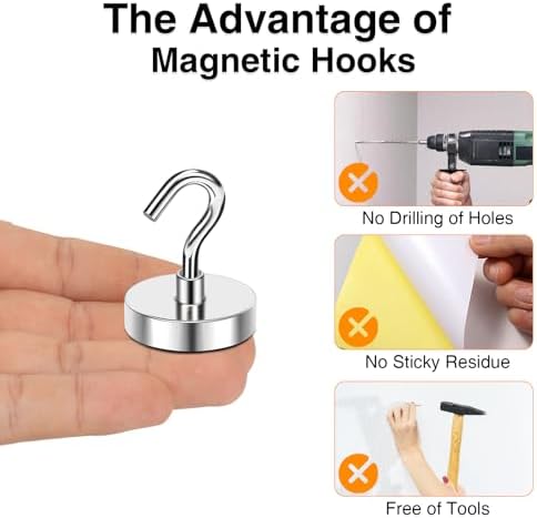 MIKEDE Magnetic Hooks 85 Lbs Heavy Duty Magnets - Image 4