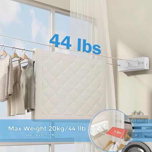 Retractable Clothesline, 16.7 Ft Heavy-Duty 44 lb Laundry Line - Image 6