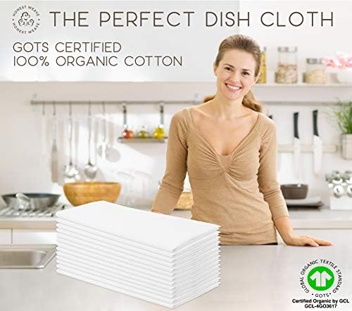 HONEST WEAVE GOTS Certified 100% Organic Flour Sack Cotton Kitchen Hand and - Image 5