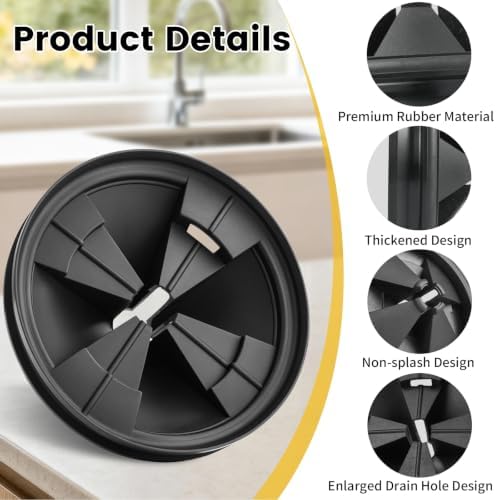 Garbage Disposal Splash Guard, 2 Pack Upgraded EPDM Rubber Drain Insert - Image 2