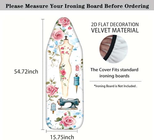 Nuxovilar Sewing Mannequin Floral Ironing Board Cover 15x54 Polyester - Image 4