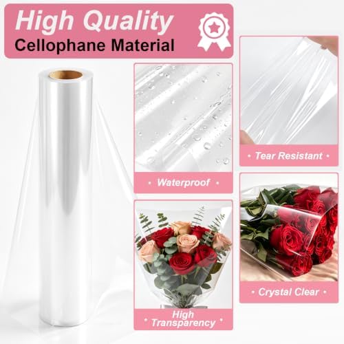 MITINU 144 Ft Clear Cellophane Wrap Roll - Image 4