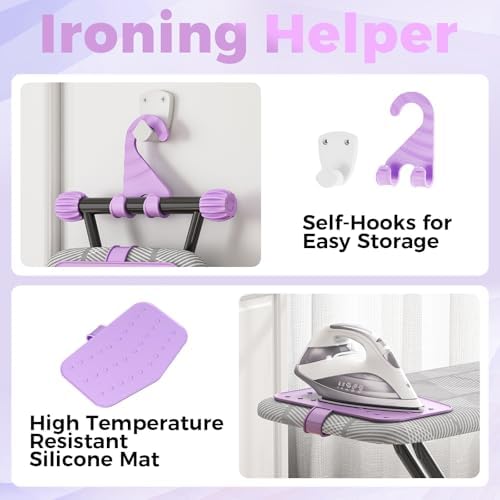 KINGBOARD Ironing Board with Silicon Iron Mat, Heavy Duty Leg 13x43 Grey - Image 6