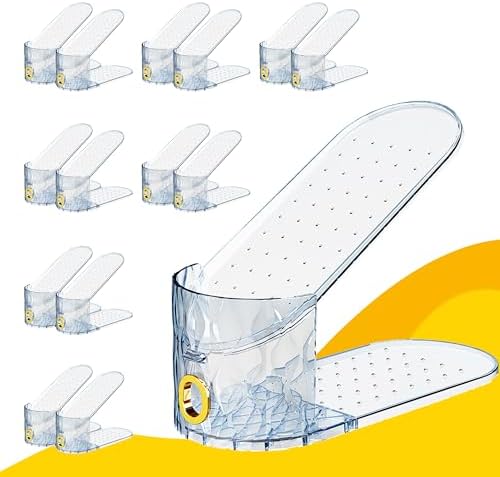 Shoe Slots Organizer, Adjustable 15 Pack Shoe Stacker by WMBOOX