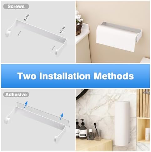Paper Towel Holder Under Cabinet, Wall Mount, Adhesive or Screw - Image 6