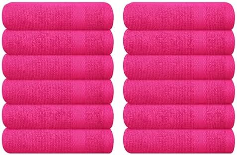 GLAMBURG Ultra Soft 12-Piece Washcloths Set 13x13-100% Ringspun Cotton by GLAMBURG