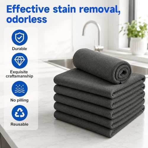 Magic Cleaning Cloth 6-Pack, Reusable Microfiber - Image 5