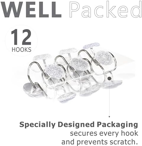 Clear Bling Shower Curtain Hooks: Christmas Bathroom Curtain Rings - Image 6