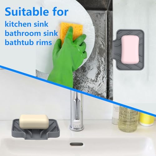 Sponge Holder for Kitchen Sink, Dish Sponge Holder Soap Tray - Image 6