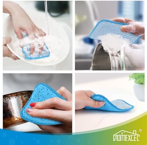HOMEXCEL 12 Pack Scrub & Wipe Cloths, Scrub Sponges - Image 7