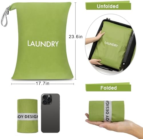 WiseBoy 2 Pack Dirty Laundry Travel Bag, Nylon Travel Dirty Clothes Bag - Image 2