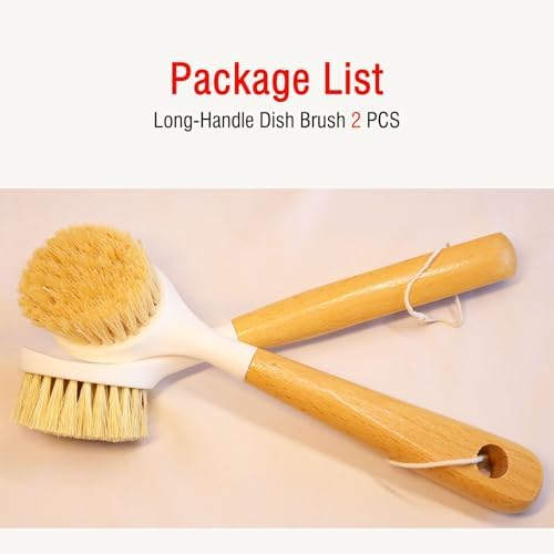 Wooden Dish Brush, Natural Soft Bristle Kitchen Dish Scrubber - Image 7