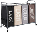 STORAGE MANIAC Laundry Sorter 4 Section, 47.5 Gal Laundry Hamper by STORAGEMANIAC