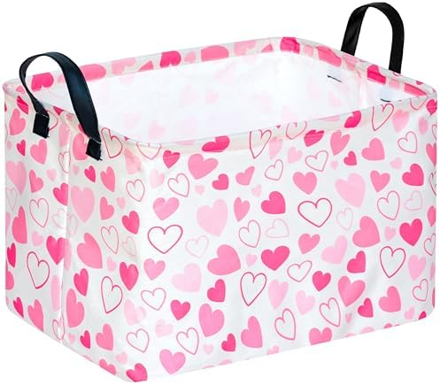 MAIZMZ Girls Gift Basket Heart Print Storage Cube by MAIZMZ