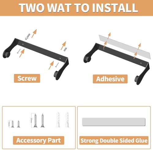 Paper Towel Holder Under Cabinet, Wall Mount, Adhesive or Drilling - Image 5