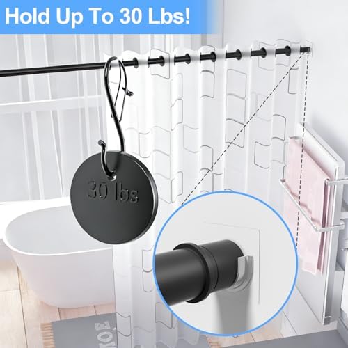 Shower Curtain Rod Holder with Strong Adhesive, No Drilling - Image 3