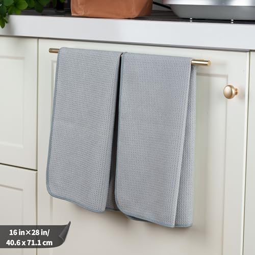 POLYTE 340 GSM Microfiber Waffle Kitchen Dish Tea Towel, 16x28 in, 12 Pack - Image 2