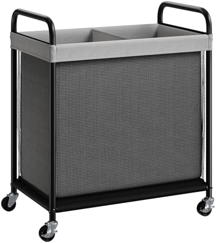 ELYKEN Laundry Hamper 2 Section, 100L Rolling Laundry Sorter by ELYKEN