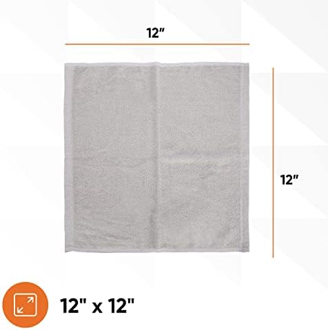 Superio Cotton Terry Washcloths Grey Towels 100% Cotton Cleaning Cloth Rags - Image 2